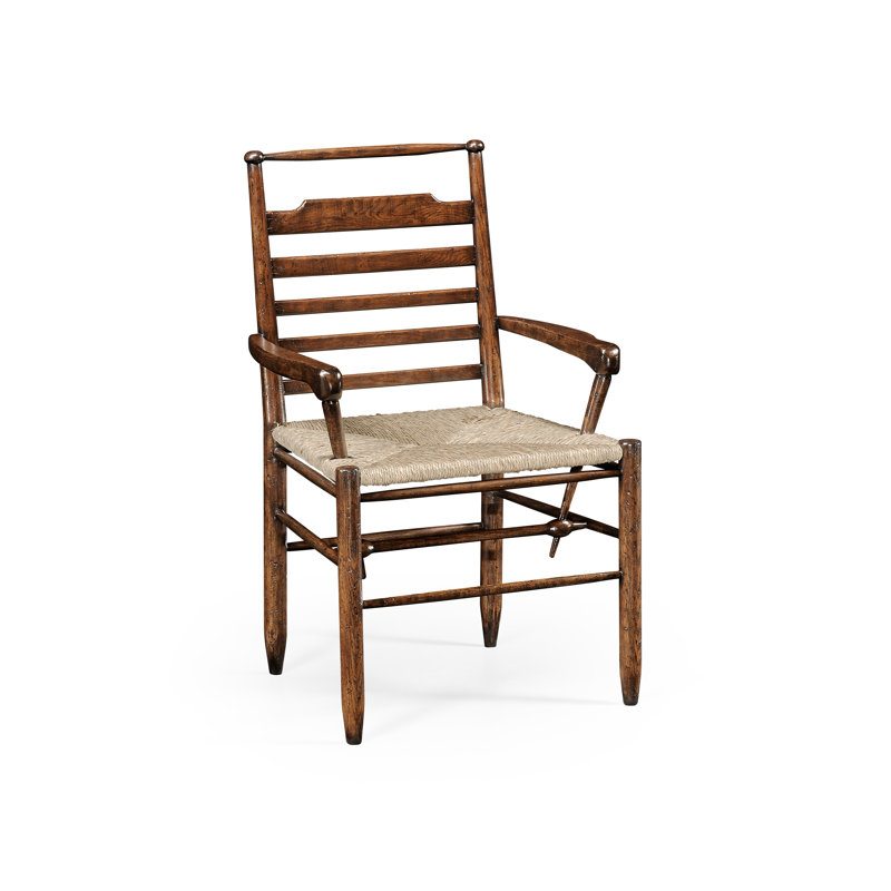 Chaise avec accoudoirs en chêne Sherwood, Chêne foncé