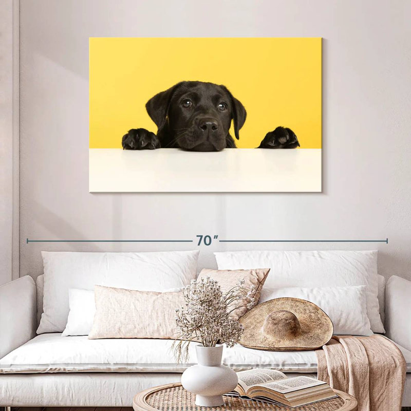 Cute Black Lab, 30" H x 45" W