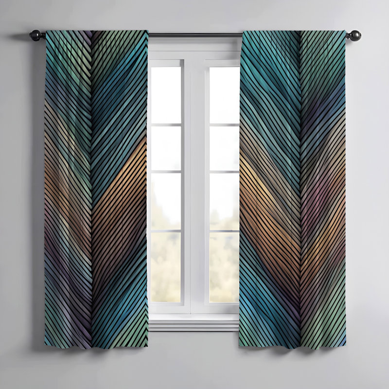 Paire de rideaux semi-transparents en polyester Elianis, L 40 po x L 61 po