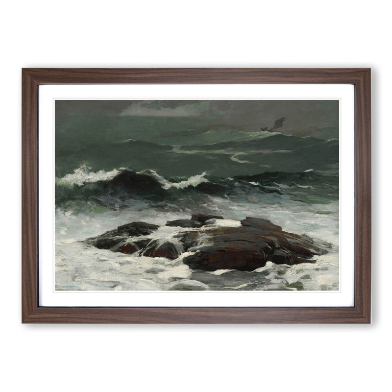 Summer Squall by Winslow Homer - Picture Frame Painting, Walnut Framed, 27cm H x 36cm W x 2cm D
