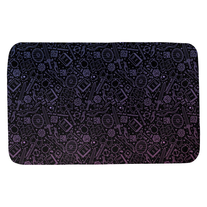 Tapis pour salle de bain rpg Leffel, l 17 po x L 24 po, Rouge / dégradé bleu