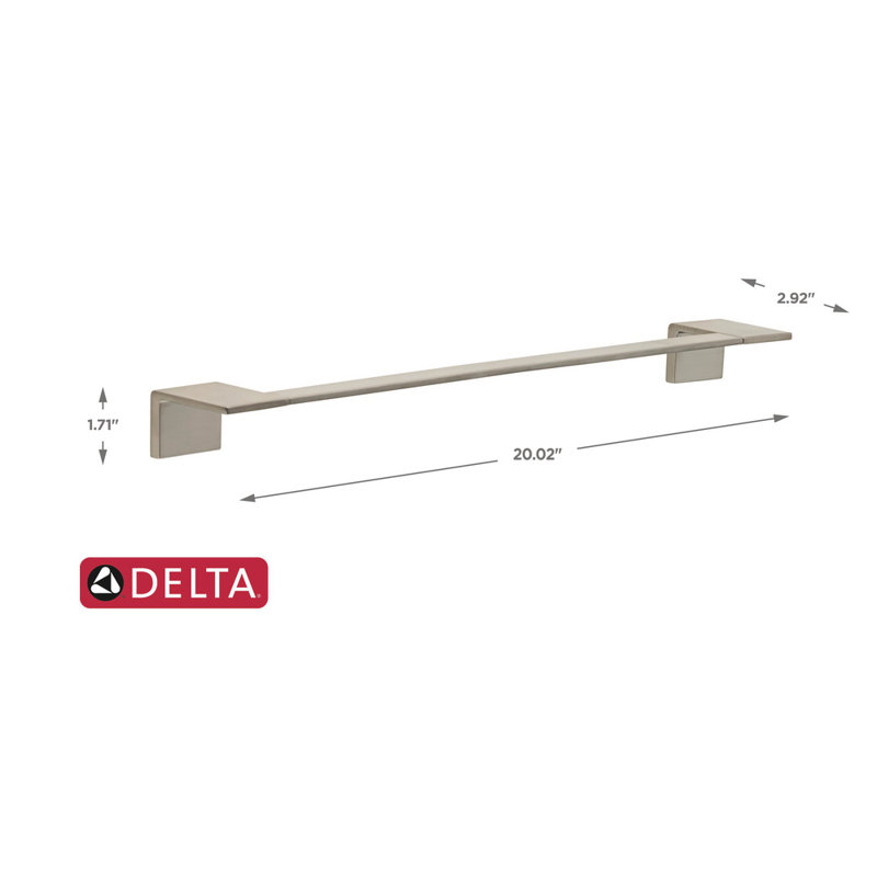 Vero 20" Wall Mounted Towel Bar, Brilliance Stainless