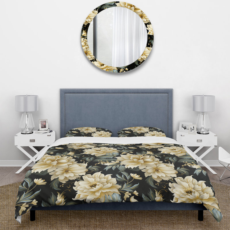 Ensemble de housse de couette Ornate Damask Opulence, Housse de couette pour grand lit et 2 taies décor