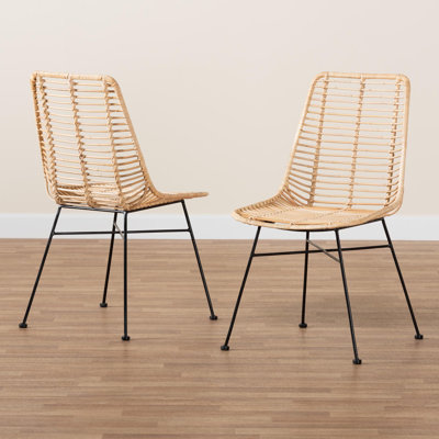 Kersten Kepir Slat Back Rattan Side Dining Chair