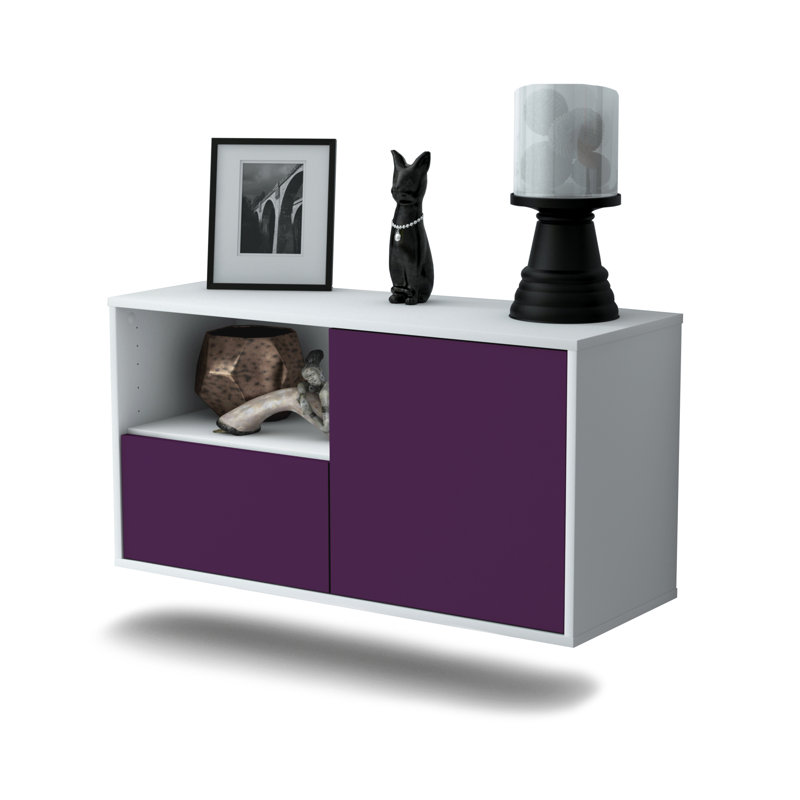 Lavella Unfinished Floating TV Stand, Purple