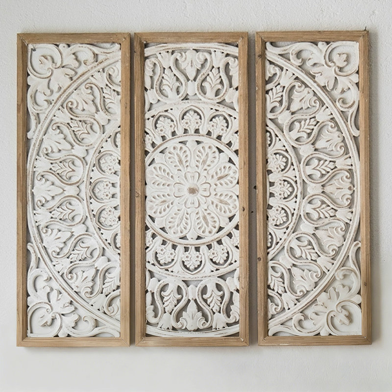 Retro White Solid Wood Wall Decor