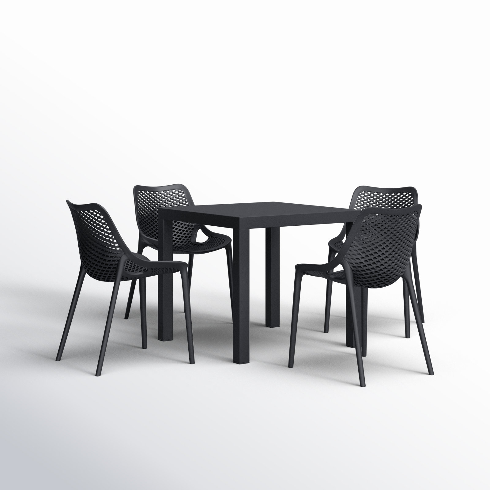 Asherton 32" Patio Dining Set, Black