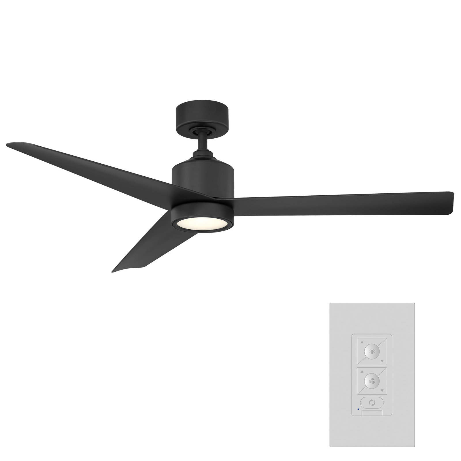 54" Lotus 3 - Blade Outdoor Smart Ceiling Fan with Remote Control and LED Light Kit Included, Works With Alexa and iOS or Android App