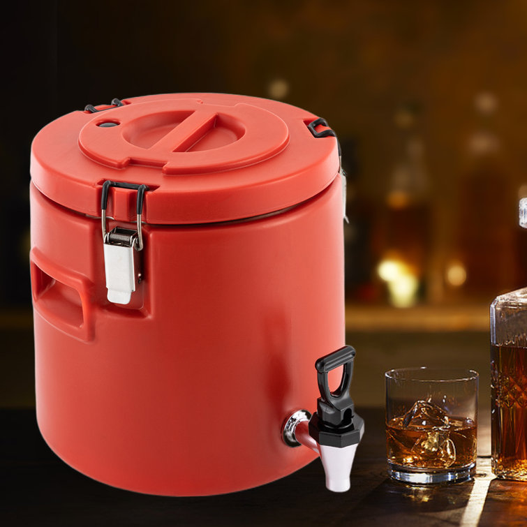 Red Barrel Studio® Iestyn Hot Beverage Dispenser, Coffee Urn, Large  Stainless Steel Warm Apple Cider Drink Dispenser With Mini Burner Stove  Container