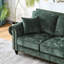 Canapé rembourré en chenille de 63 po avec accoudoirs roulés Modern 63 po pour le salon, structure et pieds en bois massif, rembourrage en mousse haute densité, tissu en velours doux, garniture cloutée incurvée, assise mi-moelleuse, s'adapte