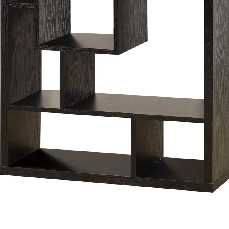 Ivor Geometric Bookcase, (10 Shelves) 67"H x 31.5"W x 11.75"D, Black