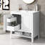  Meuble-lavabo 30 po avec lavabo, armoire avec portes et tiroirs, cadre multifonctionnel en MDF et rangement, blanc