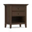 Table de chevet transitionnelle en bois massif l 24 po avec 2 tiroirs et tablette de rangement ouverte Amherst-618343169