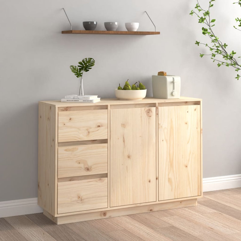 Geneviev 11cm Solid Wood Sideboard, Brown Oak