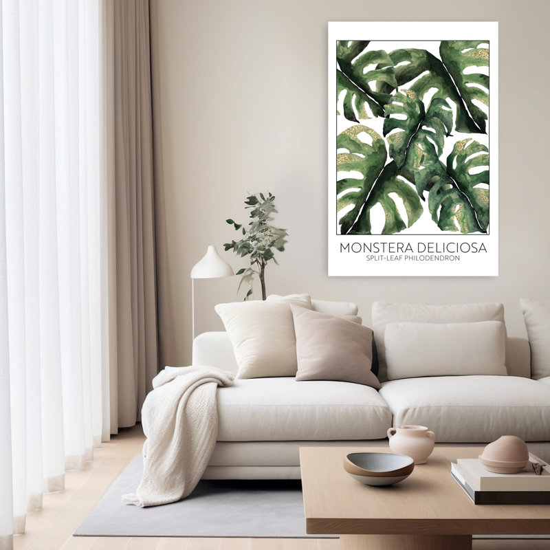 Art contemporain abstrait Philodendron, H 60 po x l 40 po