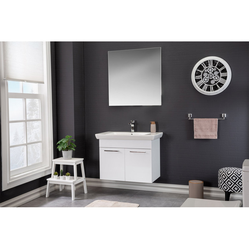 Ensemble de meuble-lavabo mural simple 33,4 "avec miroir Labrittany