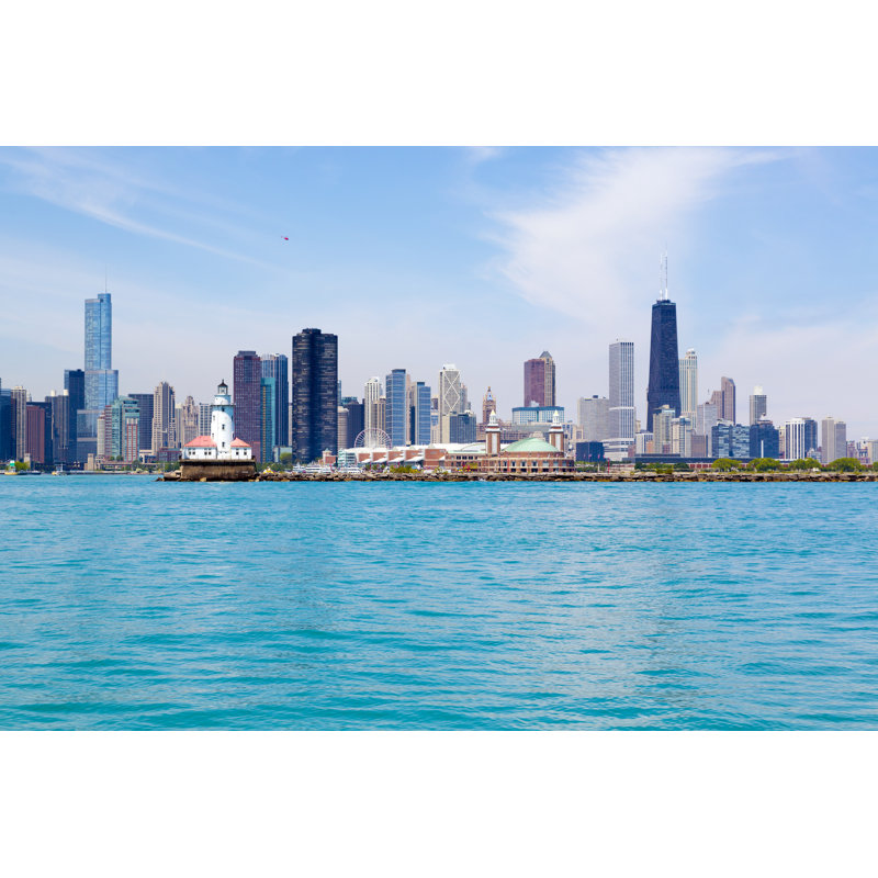Benji Chicago Skyline - Wrapped Canvas Print, 30cm H x 46cm W x 3.8cm D