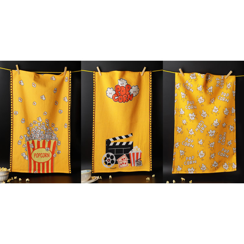 The Movie Night Artisan Kitchen Tea Towel Set of 3