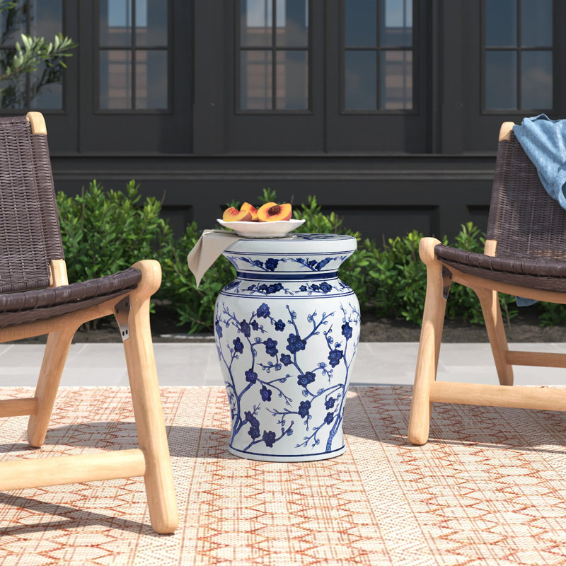 Herschel Blue Garden White Cherry Blossom Podium Stool