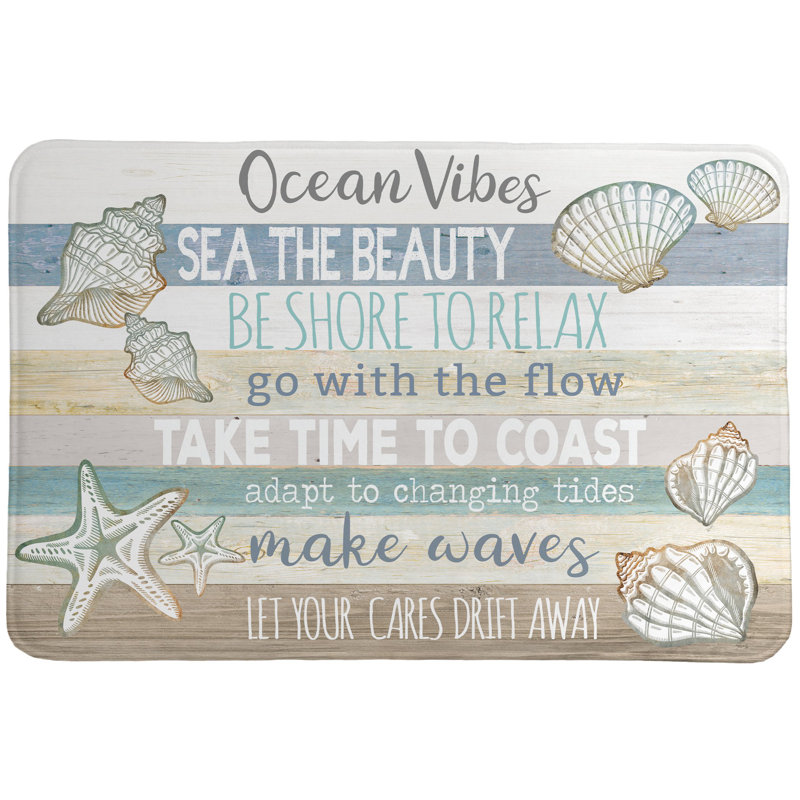 Shepparton Memory Foam Non-Slip Bath Mat, Blue
