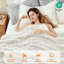 Grand édredon chauffant avec télécommande sans fil.  Couverture en fausse fourrure. 6 niveaux de chaleur et 10 heures d'arrêt automatique. Édredon d'hiver chaud et luxueux. Beige-123262031-123262032
