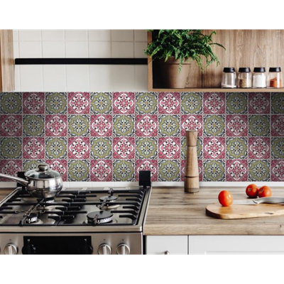 4 in. W x 4 in. L Fireplace Surround and Shower Peel and Stick Mosaic Tile