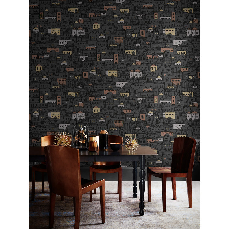 Shimmer Wallpaper Roll, White/Black