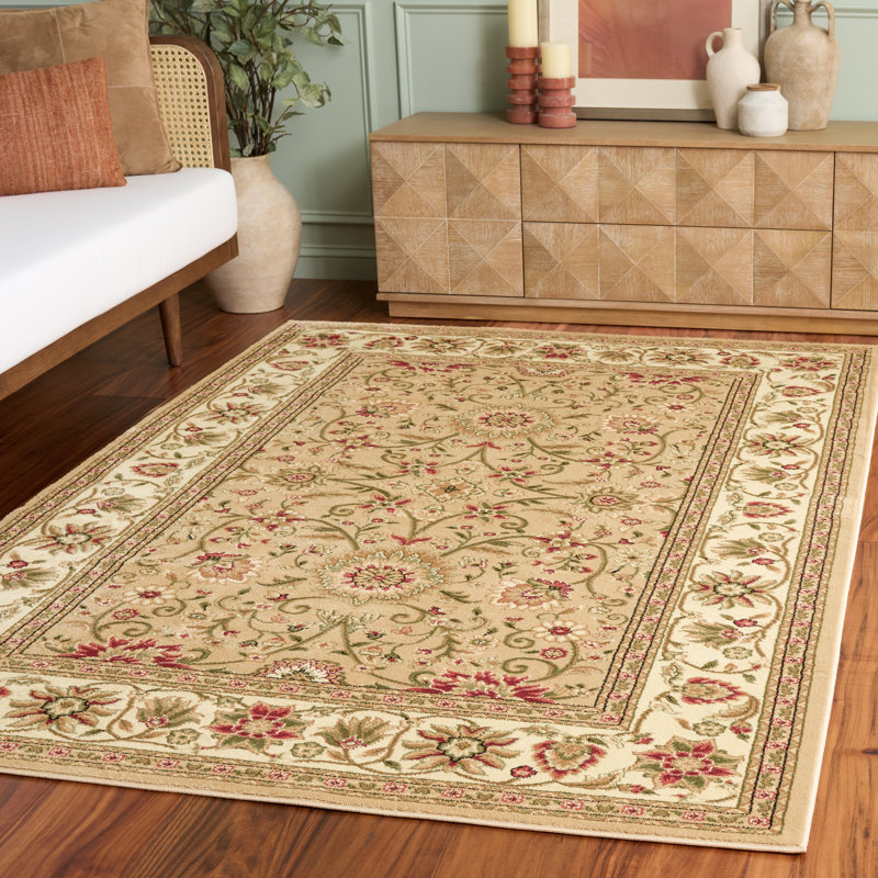 Lyndhurst Oriental Area Rug In Beige / Ivory, Rectangle 183 x 274 cm