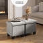 Banc repose-pieds en velours avec rangement amovible Nestl-132127317-132127314