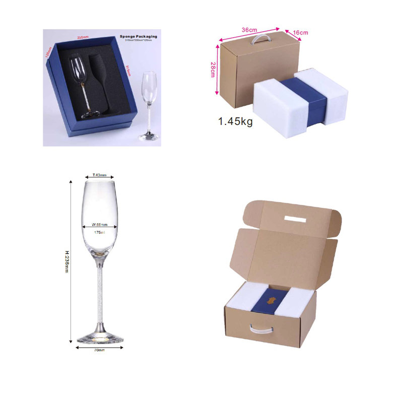 Leif 200ml Handmade Crystal Flute Set
