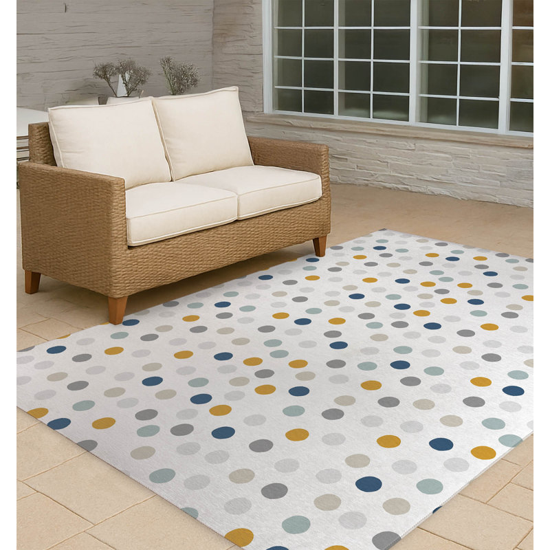 Tapis d'extérieur antidérapant Always Polka, Rectangulaire 2 pi x 3 pi