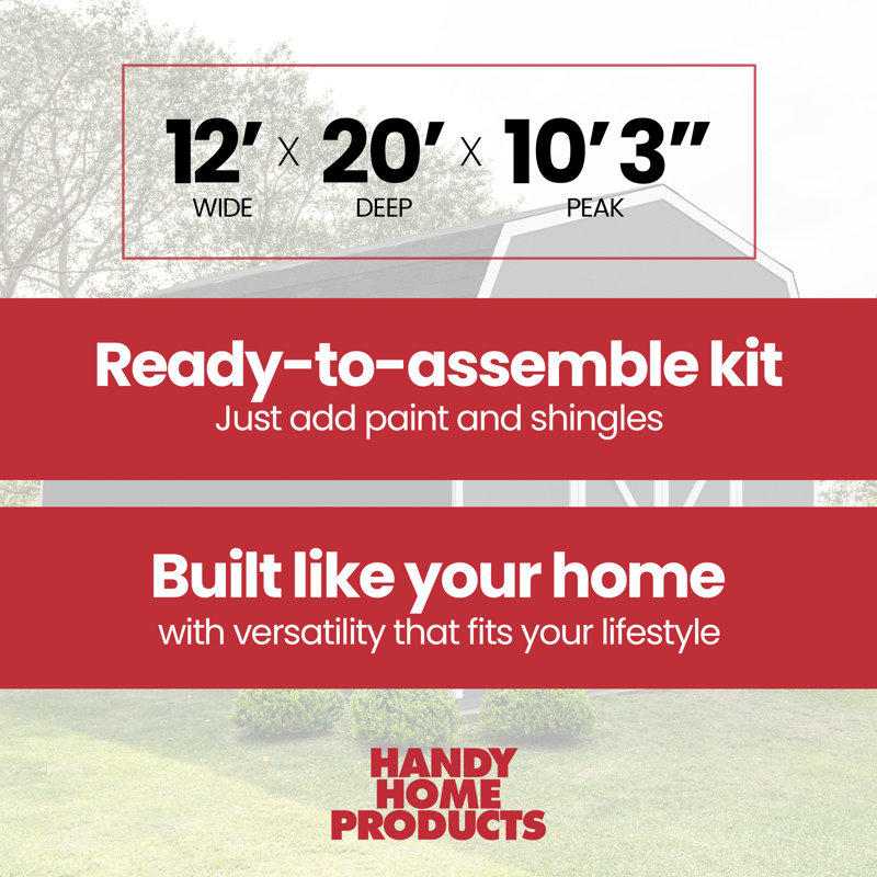Hudson 12' x 24' Brown Wood Storage Shed Kit with Shelving