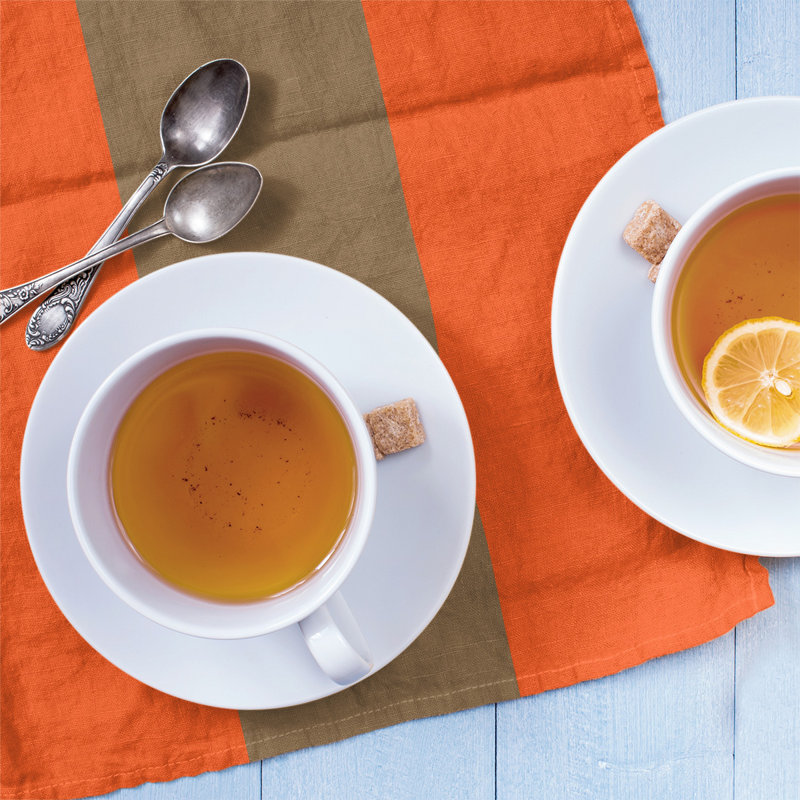 Stripe Tea Towel Kitchen Towel, Poly Twill, Orange/Gold Baseball