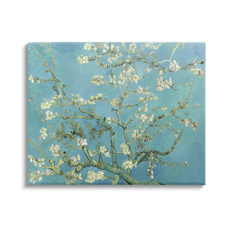 «Van Gogh Almond Blossoms Post Impressionist» par Vincent Van Gogh, reproduction d'art, H 24 po x l 30 po, Toile tendue