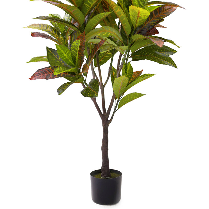 Croton artificiel en pot, H 43 po x l 36 po x P 32 po
