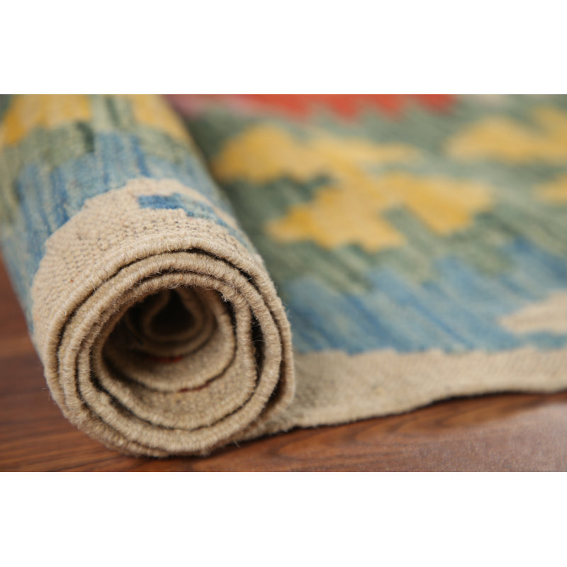 Geometric Kilim Reversible Wool Area Rug
