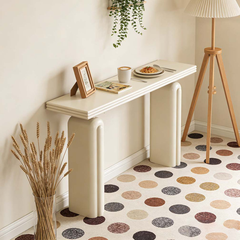 Console élégante et luxueuse en placage d'acacia, Beige