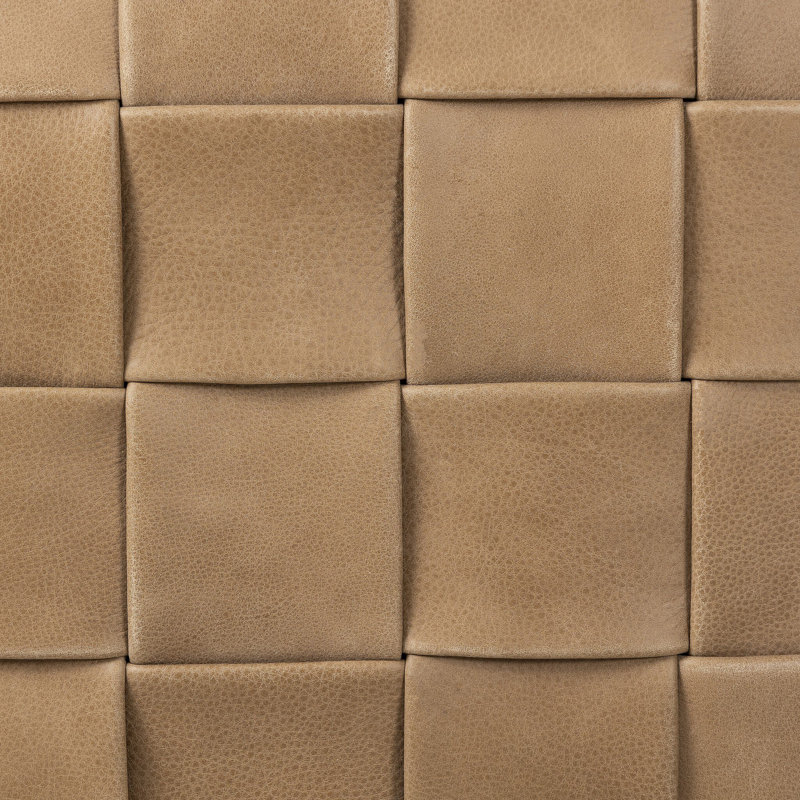 FLORES Square Ottoman, Light Brown
