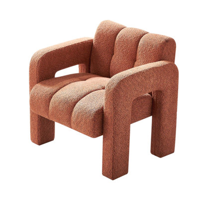31.10 Inch Wide Boucle Upholstered Accent Chair with High-Density Foam and Solid Wood Frame for Ultimate Comfort