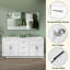 Armoire de salle de bain autoportante blanche 72 po x P 21,5 po x H 33,44 po-2024146068