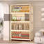 Armoire de rangement pliante latérale 19,69 po, 4 niveaux, 19,69 po x 11,81 po x 40,55 po, bacs de rangement pliables avec porte magnétique