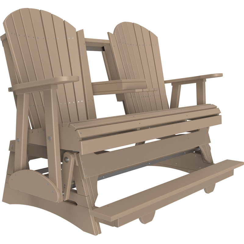 Banc d'extérieur coulissant en polywood, Brun