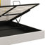Grand lit plateforme tapissier en tissu avec mécanisme de rangement à levage hydraulique-522757696