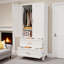 Armoire en métal avec garde-robe, tiroirs et tablette ajustable-613643571-613643580