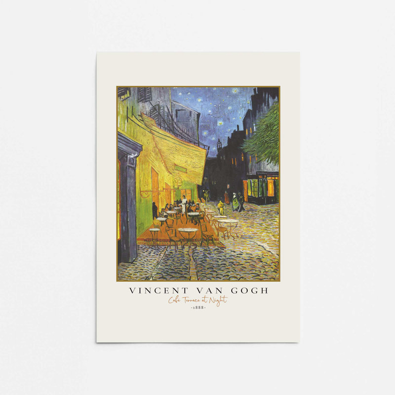 Van Gogh's Cafe Terrace at Night v3, impression , Ne s’applique pas, H 14 po x l 11 po x P 0,1 po, Impression sans cadre