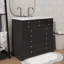 Meuble-lavabo 36 po avec lavabo en céramique et meuble de rangement en bois robuste-704882861