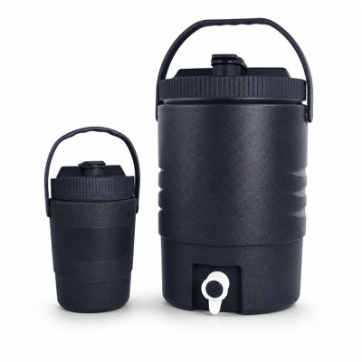 Distributeur de boissons isothermes portatif de 8 L (2,2 gallons) pour le sport, avec bec verseur et carafe isotherme de 1 L (33 onces).