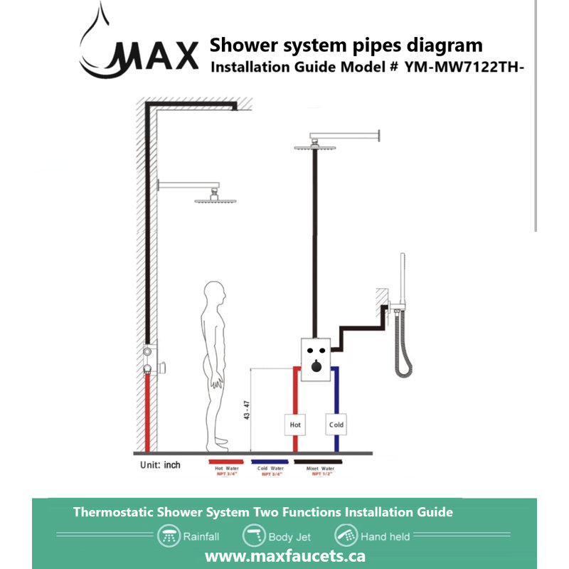 Robinet de douche et systèmes MAX Faucets