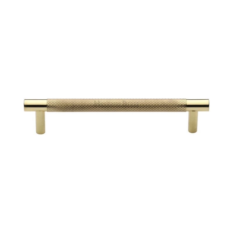 Heritage Brass Signac Heritage Cabinet Pull Partial Knurl Design, Polished Brass, 16cm center to center