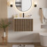 Ensemble de meuble-lavabo mural 30 po avec comptoir d'évier, robinet et bonde, armoire flottante
